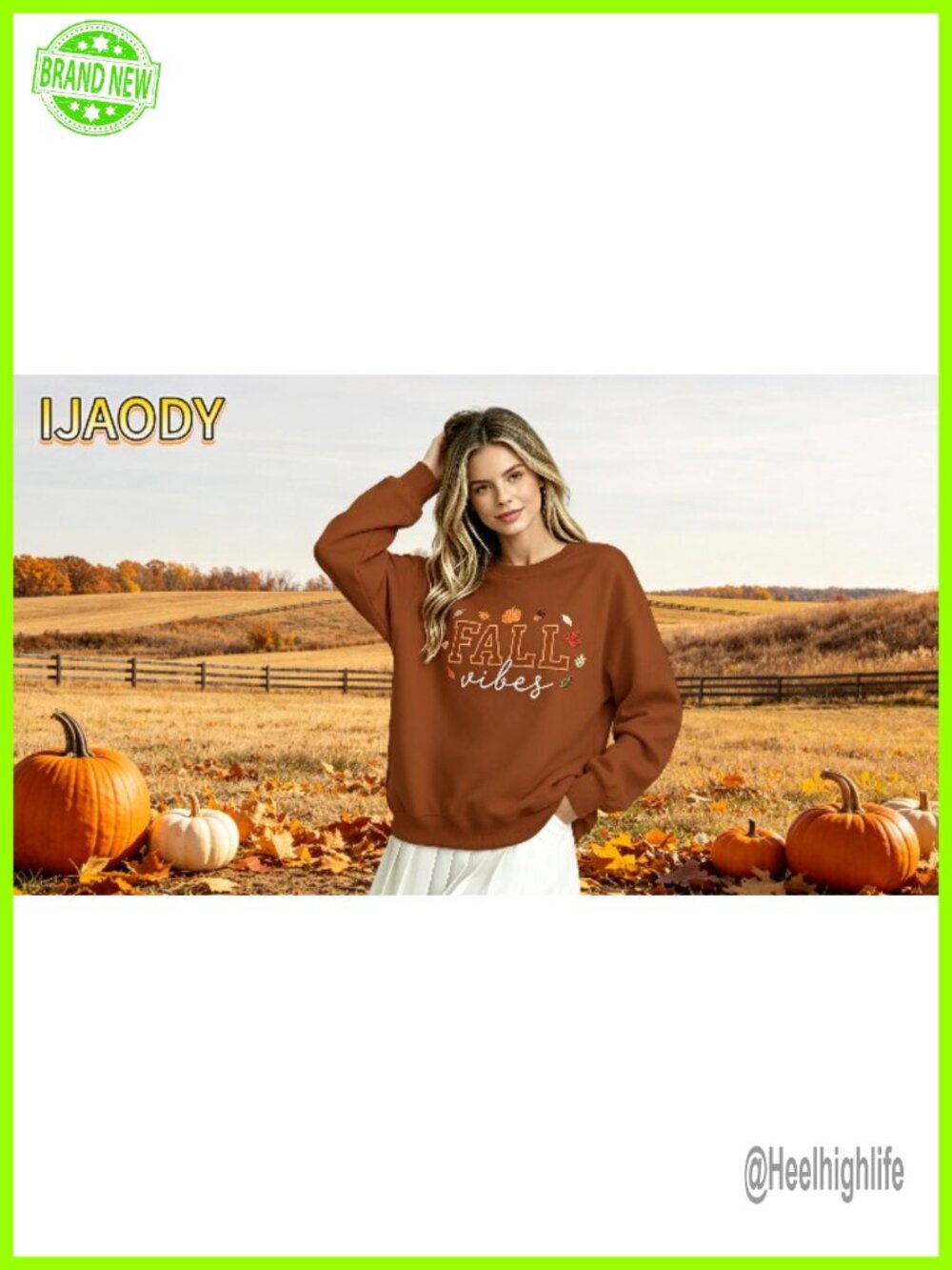 Womens Thanksgiving Embroidered Long Sleeve Crew Neck Pullover Sweatshirt - Picture 5 of 5